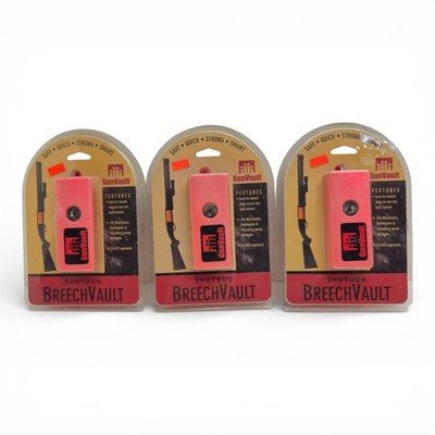 GunVault Shotgun BreechVault Lock Lot Of 3 Secure Essential Accessory Set Safety
