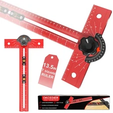 Woodworking T Square Ruler, Precision Drilling Positioning Measuring Tools, A...