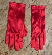 Vintage Womens Size XL XXL Ruby Red Stretch Formal Gloves 9" Long