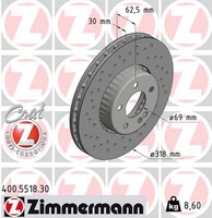 2X Zimmermann Bremsscheibe Formula S 400.5518.30 FüR Klasse A205 W205 Mercedes