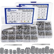1400Pcs Metric  SAE Allen Set Screw Assortment Kit - 304 Stainless Steel, M3-M8