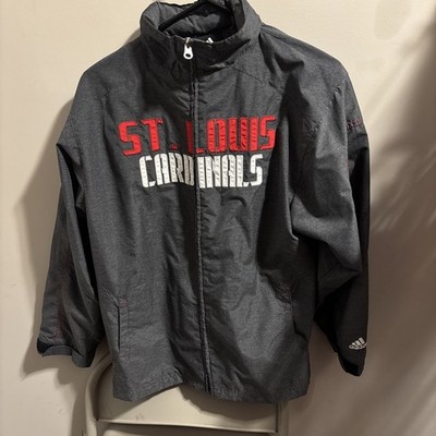 Youth Kids St Louis Cardinals Windbreaker Full Zip Jacket Grey L 14/16 NWT