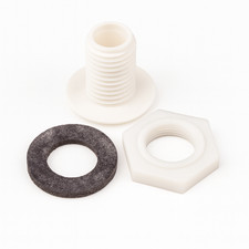 White Cistern Lever Blank Off Plug with Washer & Nut