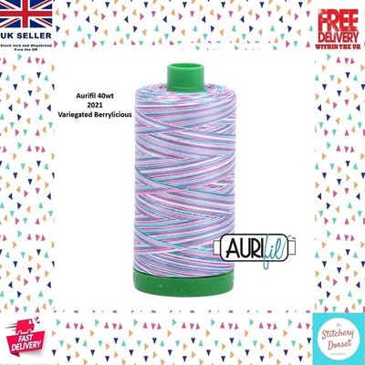 Aurifil 40wt,4647 Berrylicious 100% Ägyptische Baumwolle Garn. 1000M Spule Ab 10£