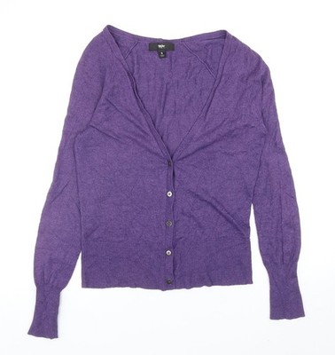 Mossimo Damen lila V-Ausschnitt Viskose Strickjacke Pullover Größe S