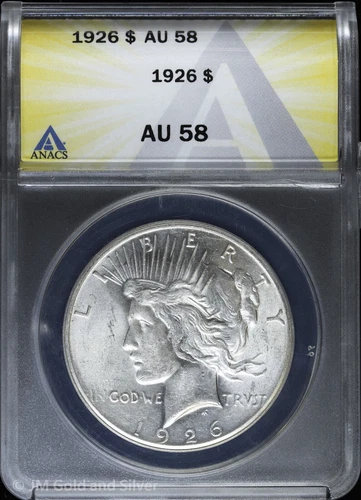 1926-P $1 Peace Silver Dollar ANACS AU 58