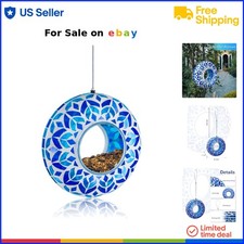 Mosaic Bird Feeder Glass Cement Garden Decor Hanging Outdoor Wildlife