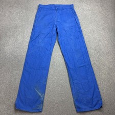 VINTAGE French Trousers Adult 30x31 Blue Work Wear Chore Canvas Utility Mens