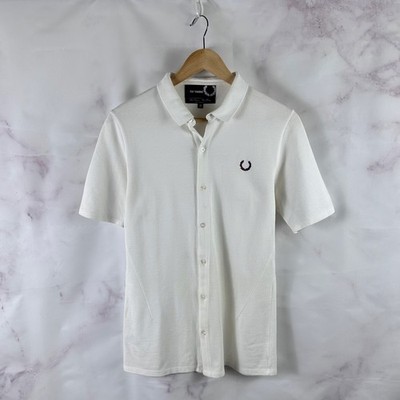 Raf Simons x Fred Perry Shirt White Polo Button-Up S/S Size M Designer Archive