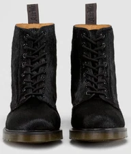 Dr.  Martens Rare Black Hair on Horsey Leather Boots Women's 10 New in Box 1460