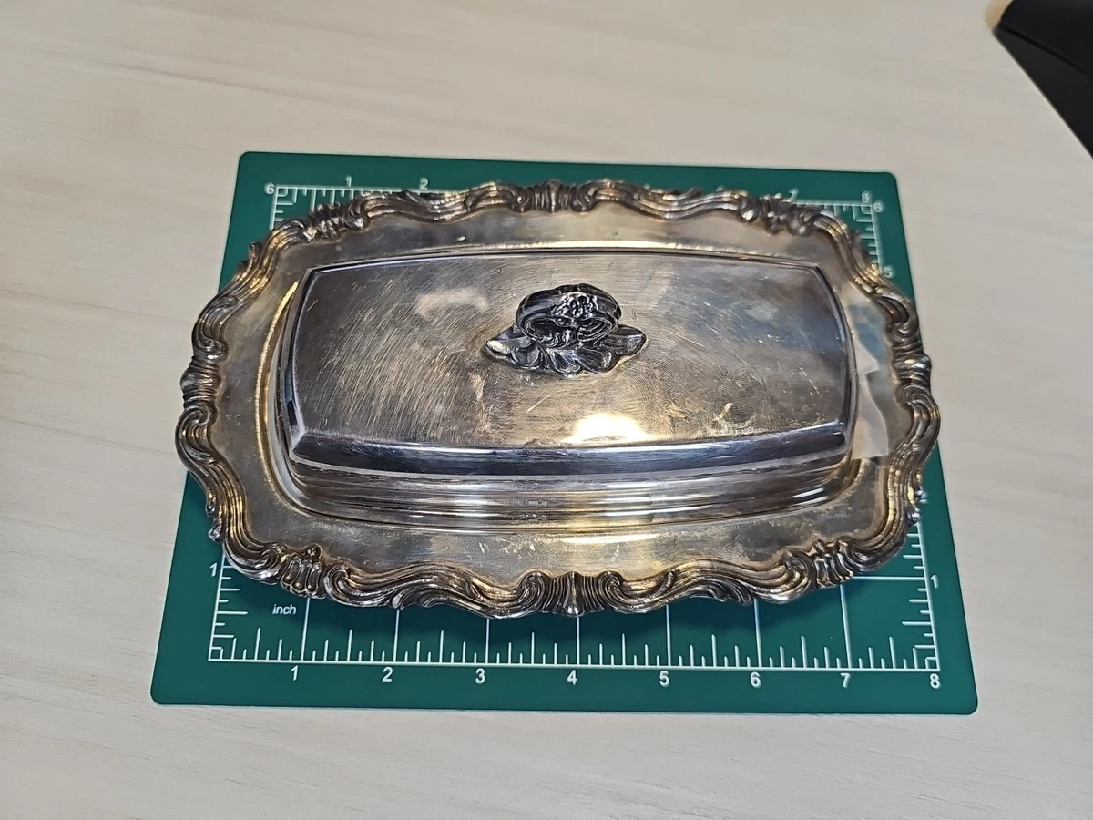 Wm. Rogers A Post - 1940 Antique US Silver-Plated Butter Dishes