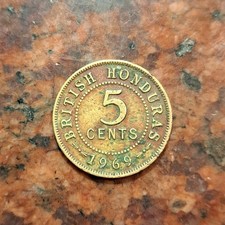 1969 BRITISH HONDURAS 5 CENTS COIN - #B7385