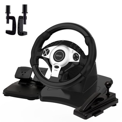 NBCP Racing Wheel with 270/900° Rotation, PC Steering Wheel with Pedals, Dual...