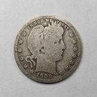 1909 P Barber Head Silver Quarter