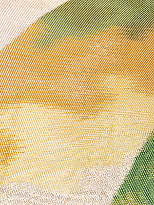 Iridescent Hikihaku See Pics Ginran Wagara Japanese Obi Fabric Silk 19'' L #J79