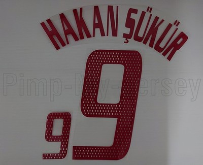 HAKAN SUKUR #9 Turkey Away World Cup 2002 Custom-Made Handmade Name Set