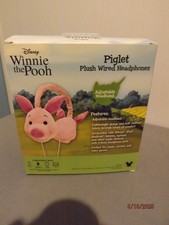 Disney Piglet Winnie The Pooh Plush Wired Headphones NEW