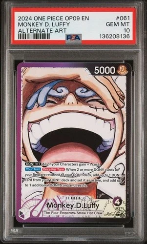 2024 One Piece OP09 EN Alternate Art #061 Monkey D. Luffy PSA 10 GEM MINT
