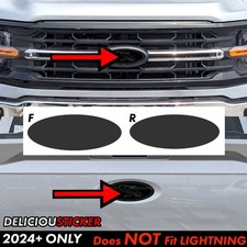 3pcs For 2024-2026 Ford F-150 Smoke Front Rear Decal Emblem Overlay Tint Vinyl 3pcs For 2024-2026 Ford F-150 Smoke Front Rear Decal Emblem Overlay Tint Vinyl
