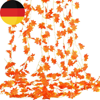 Herbstgirlande,2.4M/12 StüCk AhornbläTter Reben,KüNstliche HerbstbläTter | Girla