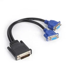Adapter Converter Splitter from DVI to 2 X VGA Splitter from PC to 2 X LCD