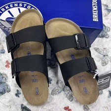 New Birkenstock Arizona Unisex Sandals Black Birko-Flor Wide Narrow Size 37-45