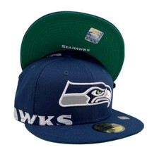 Seattle Seahawks Side Split NFL New Era 59FIFTY fitted cap hat Navy blue