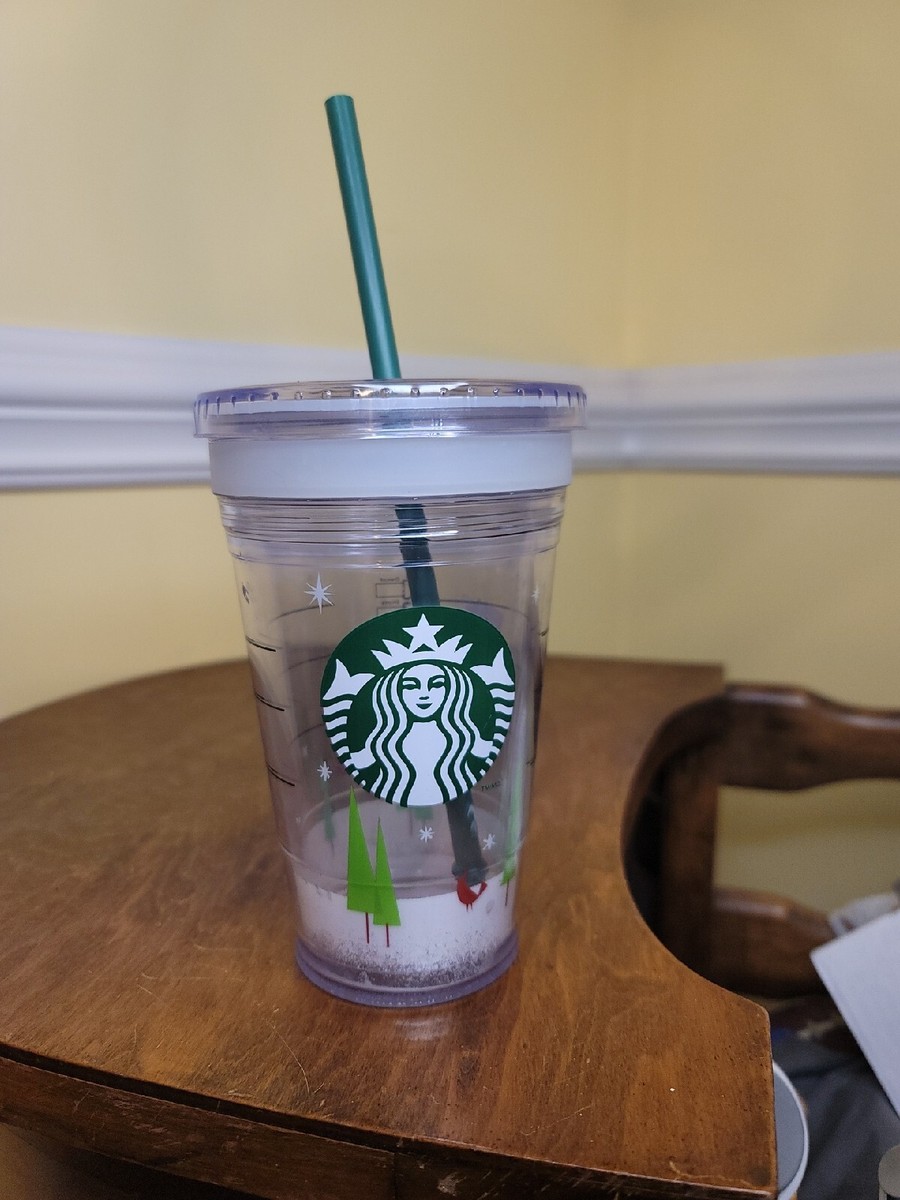 Starbucks Cold Cup Tumbler 16 oz Christmas Grande Travel Coffee Straw  Holiday
