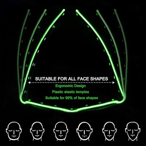 LED Light Glasses USB Chargeable Glasses Luminous Sunglasses for Cosplay Party - Picture 2 of 21