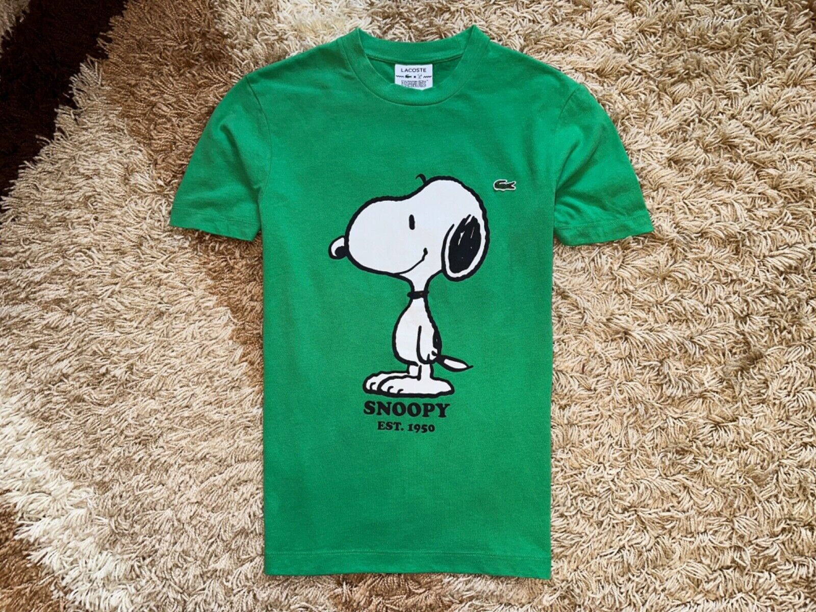 Lacoste x Peanuts green t-shirt big logo Size S - image 1