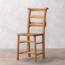 SOLID OAK CHAPEL CHAIR HORIZONTAL SLAT RUSTIC FARMHOUSE DINING CHAIR