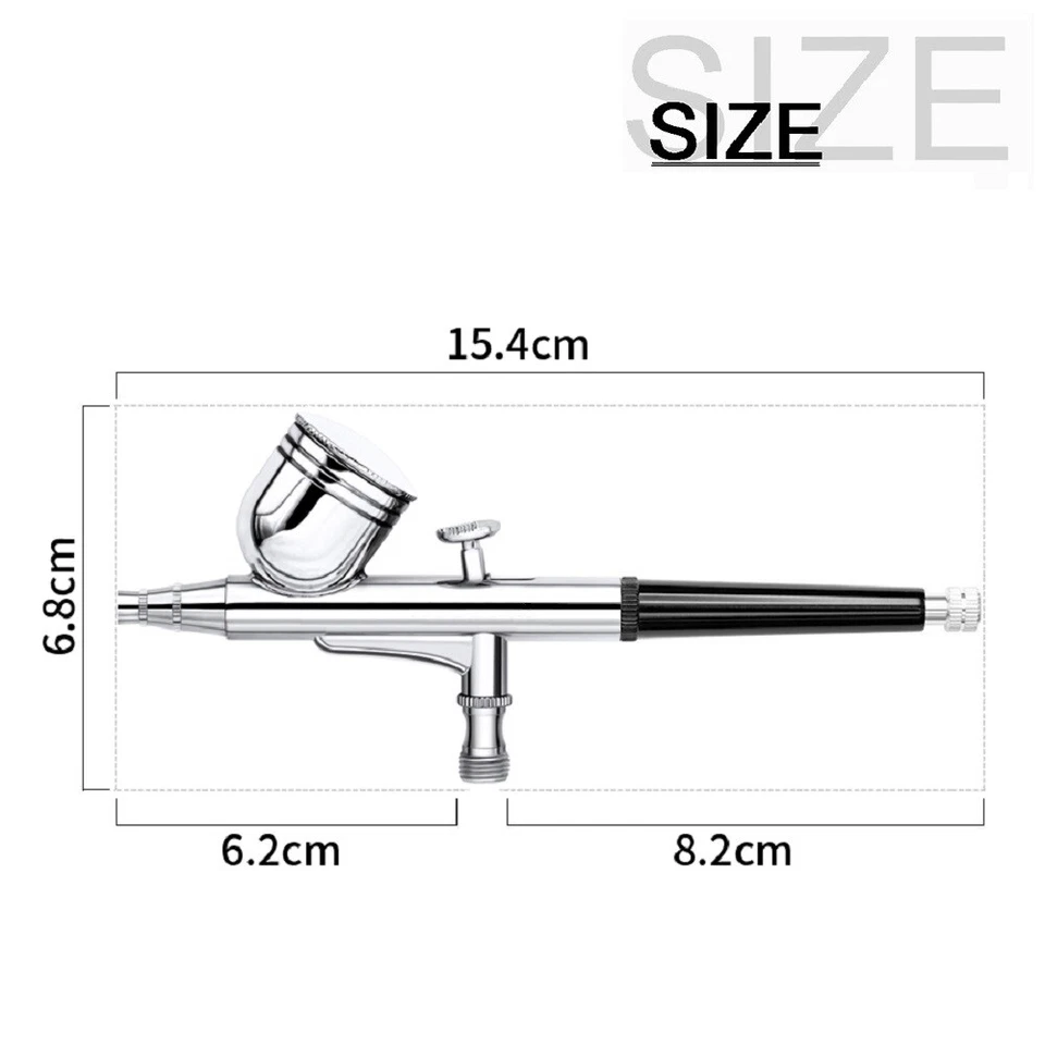 0.5mm Gravity Feed Dual Action Airbrush Paint Spray Gun Kit Nail Art Paint Tool - Image 2 of 4
