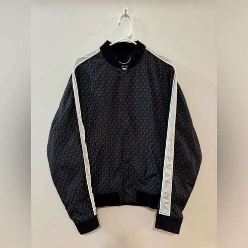 Bomber a righe XL Michael Kors usato manica a righe nero/grigio