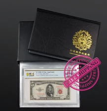 Certified Graded Banknotes Album – 6.77″×9″ Black Collection Book w/ 20 Pages