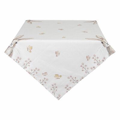 Clayre & Eef 100 x 100 cm Tischdecke Ostern Osterdecke Hase Osterdecke