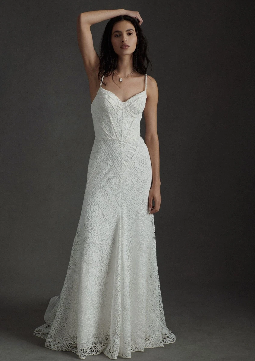 Anthropology White Bridal Dress Size 12 NEW eBay