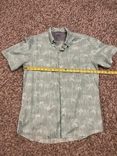 Izod Saltwater Shirt Mens Large Button Up Relaxed Beach Casual Palm Trees