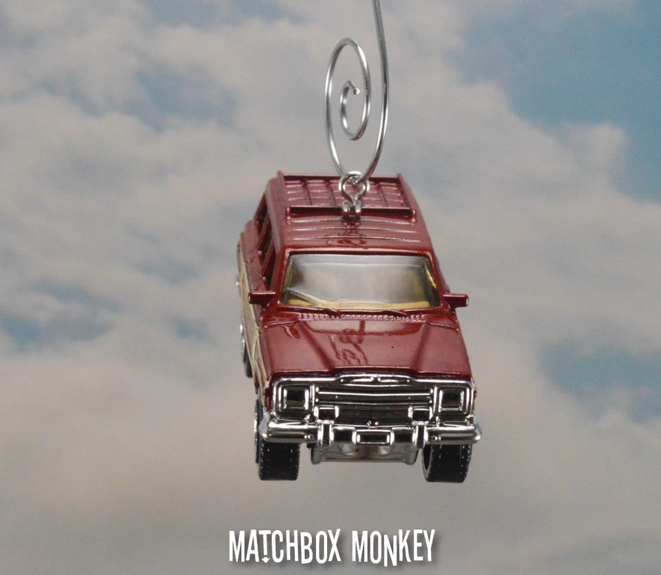 Estilo Vintage Años 80 Personalizado AMC Jeep Grand Wagoneer 4x4 Adorno de Navidad 1/64 Foto 3 de 4