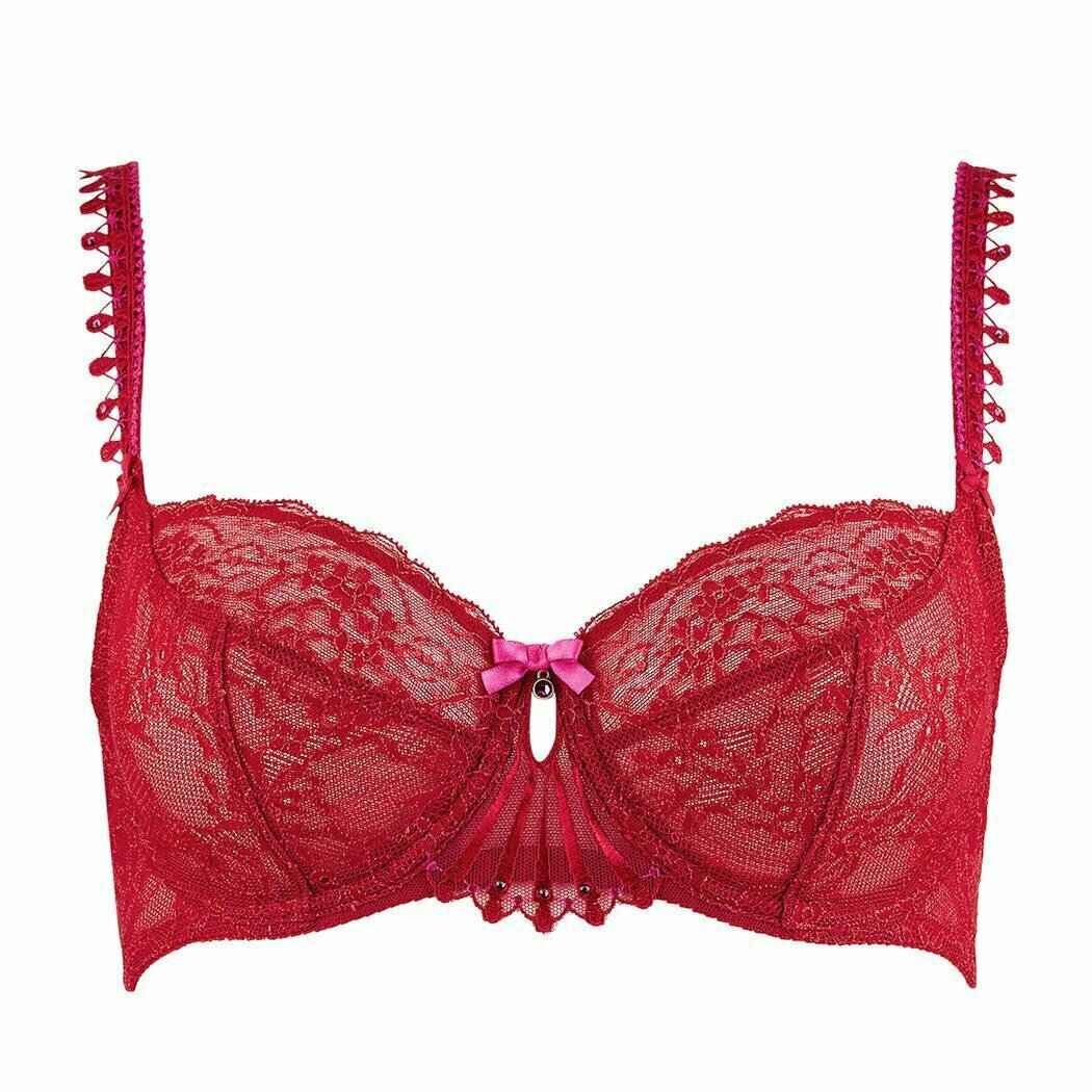 Soutien-gorge Balconnet Aubade Ivresse Byzantine 80D - Rouge Rubis - Neuf Avec étiquettes