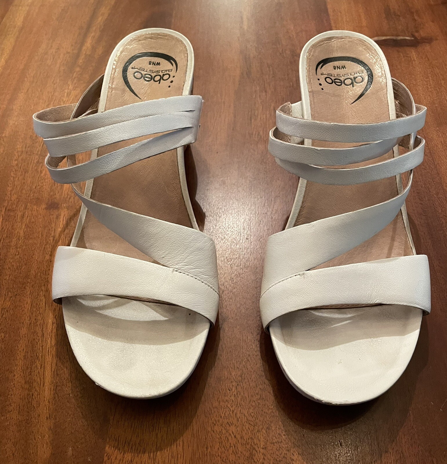 abeo bio system sandals Slip On cork wedge sz 8 White | eBay