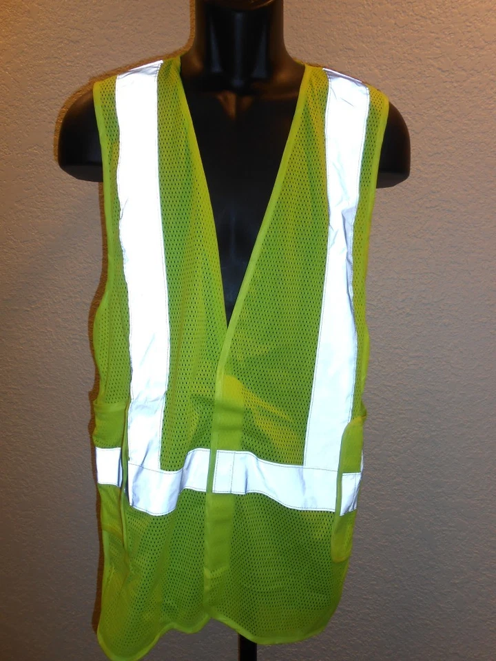 NEW Reflective Safety Vest Adult Size 32"-44" Yellow - Image 2 of 4