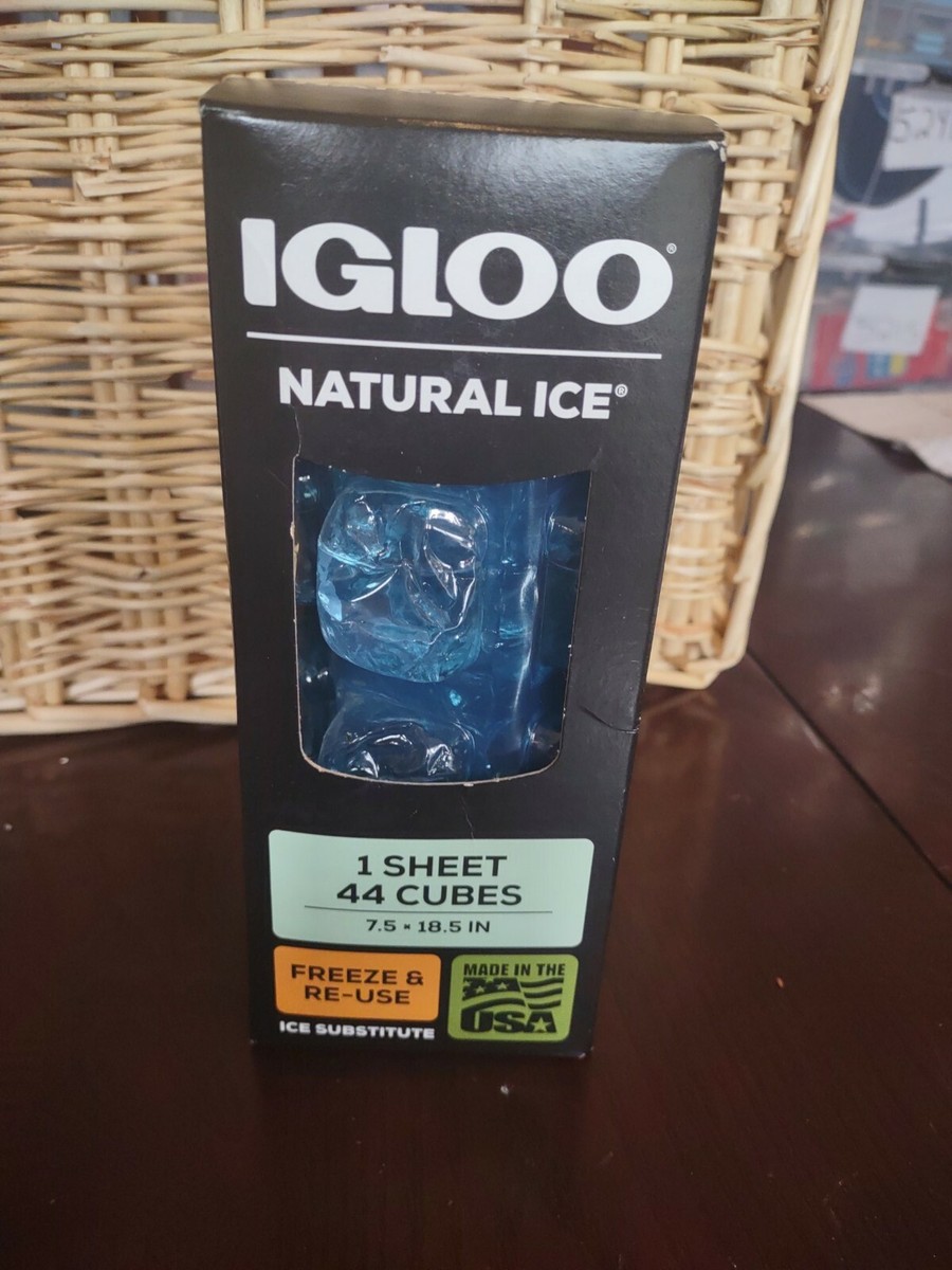 Igloo Natural Ice sheet 44 cubes Freeze Re-use Coolers Wraps