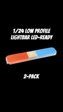1/24 LOW PROFILE LIGHTBAR RED AND BLUE 2 PACK LED READY POLICE FIRE DIORAMA