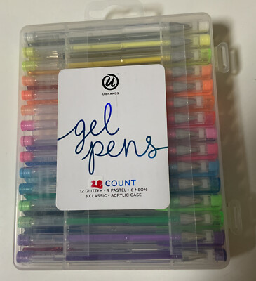 🧷 U Brands Metallic Gel Pens, Assorted Colors, 28 Count
