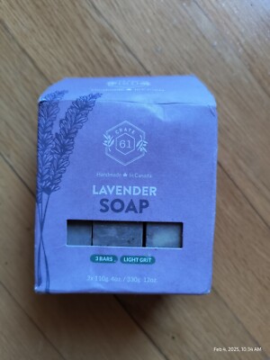 Crate 61 Organics Handmade Vegan Natural Bar Soap Cold Pressed 3 Pack Light Grit