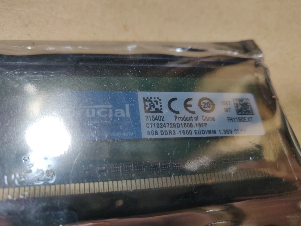 MT18KSF1G72AZ-1G6P1ZF Micron 8GB PC3-12800 DDR3-1600MHz ECC Unbuffered CL11... - Image 4 of 4