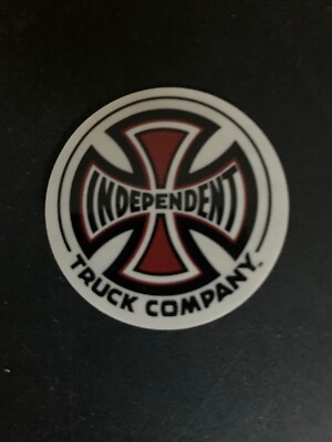 Independent Truck Skate Sticker,  #10,   1 3/4'' X 1 3/4'',  White and Maroon
