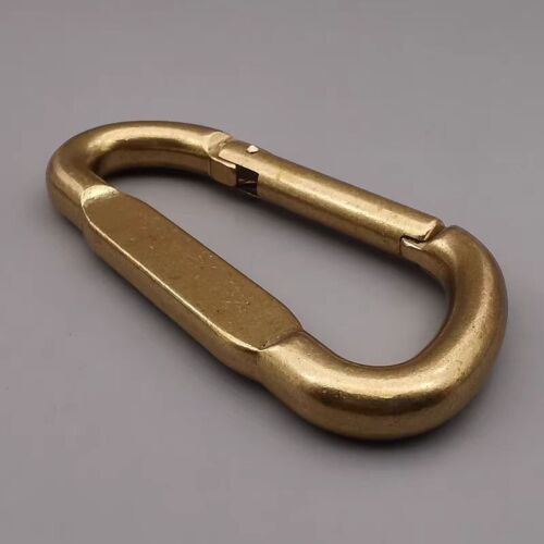 3 inch Solid brass D Oval Spring load Snap Carabiner keychain Hook Clip Purse- - Picture 5 of 8