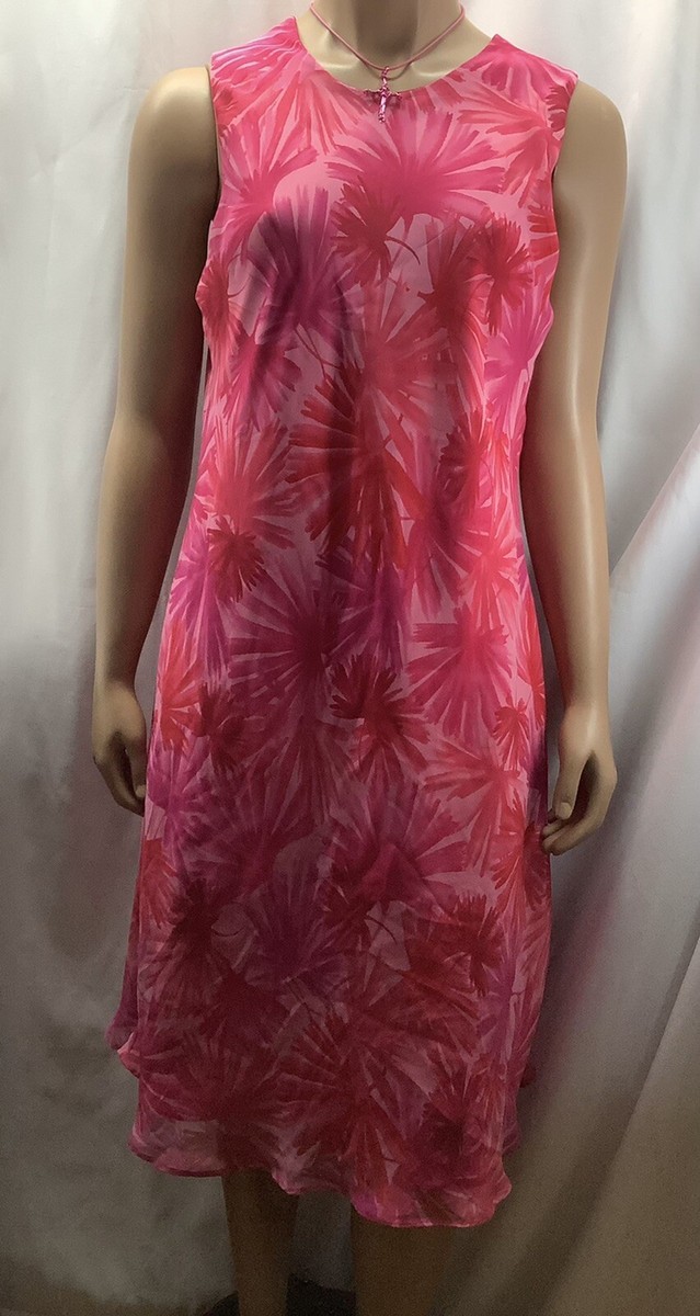 pink hawaiian print dress Elegant Pink Hawaiian Long Flare Dress / Muumuu Mall 16