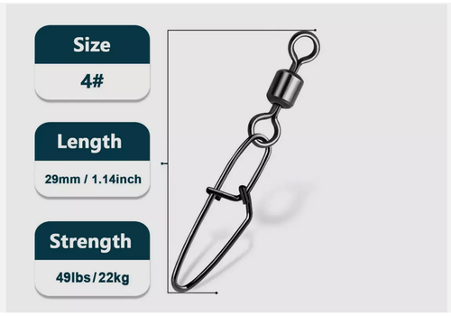 50~100Pcs Fishing Swivels with Snaps Interlock Snap Swivel Stainless Steel Snaps - Picture 26 of 33